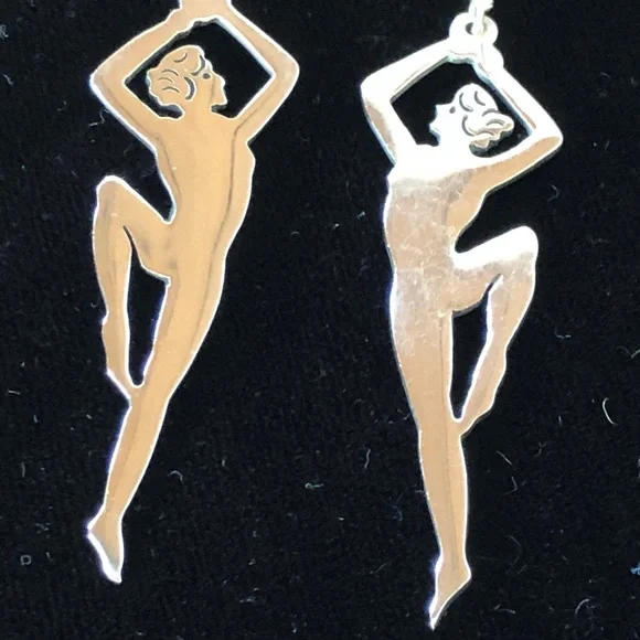 Sterling 925 silver dancing Ladies Drop Earrings